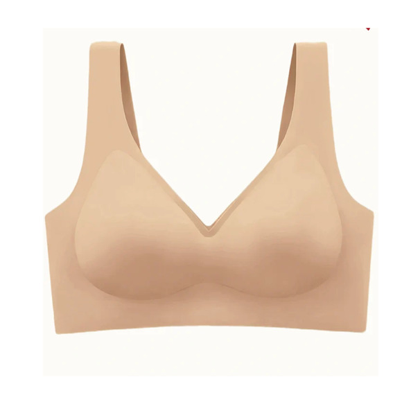 NEW Curvevera Beige Lifting Wire-Free Antibacterial Jelly Bra Size XL Seamless - Picture 2 of 7
